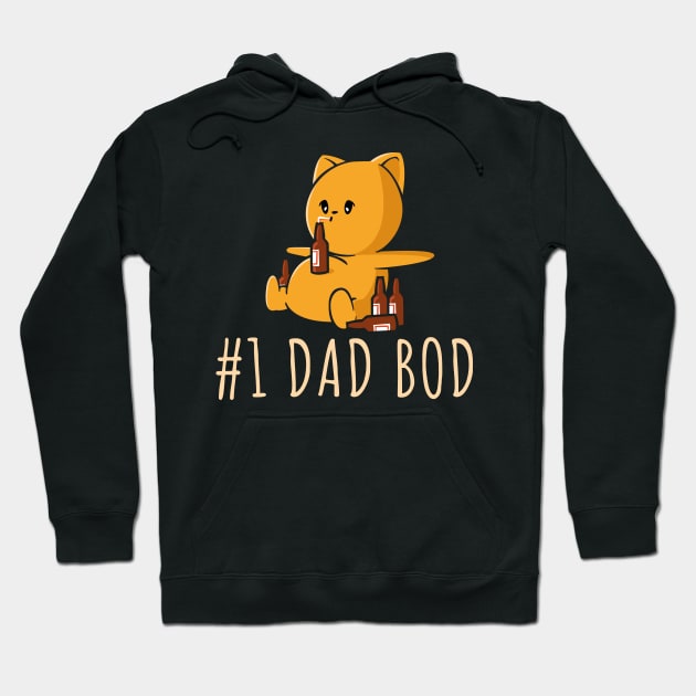 Number One Dad Bod Drinking Beer Funny Father's Day Hoodie by NerdShizzle